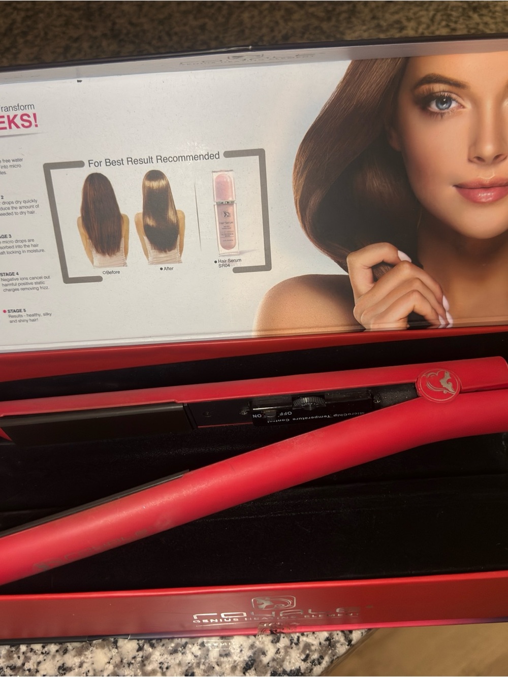 Red Ceramic Hair Straightener - Ceramic Style